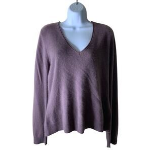 Fat Face Sweater Womens 16 Long Sleeve V-Neck Cashmere Knit Minimalist Pullover